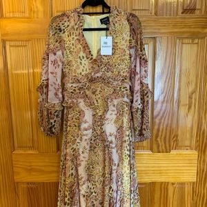 Bardot animal print maxi dress